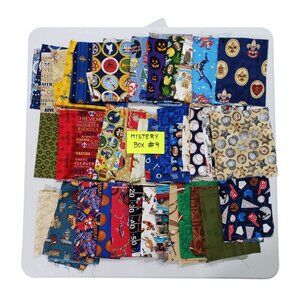 Fabric Mystery Box #9 Cotton Novelty Pieces - Sports, Scouts, Camping, Military